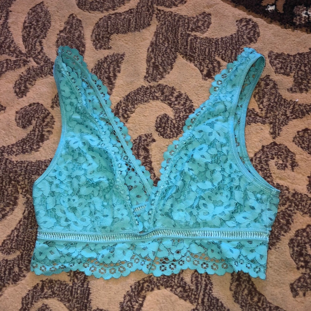 Teal laced bra